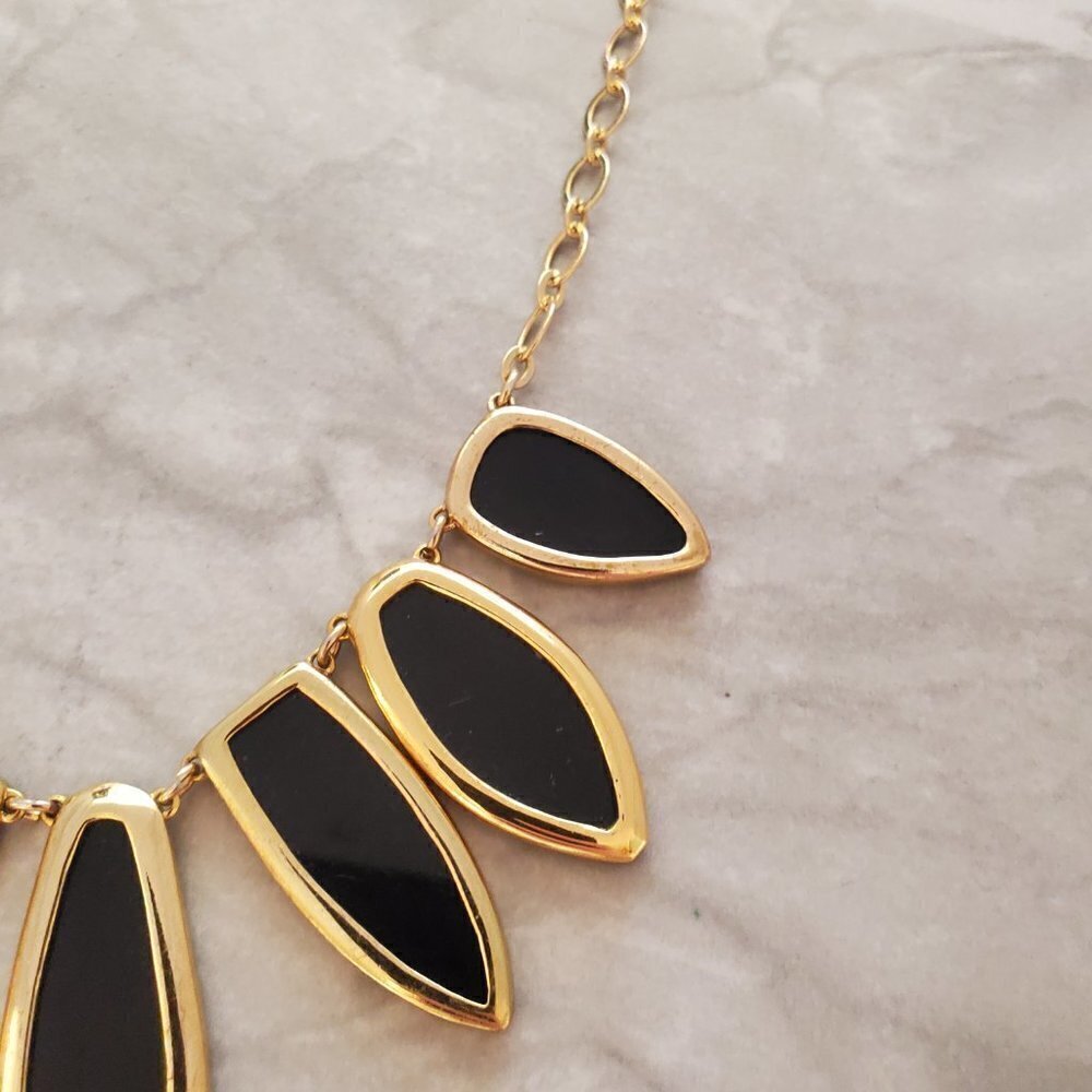 ✨ Stella and Dot Allegra Black Enamel Rhinestone Crystal Pave Statement ✨ - Picture 13 of 16